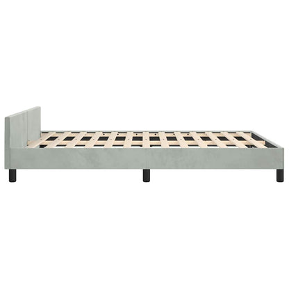 Bed Frame without Mattress Light Grey Queen Velvet