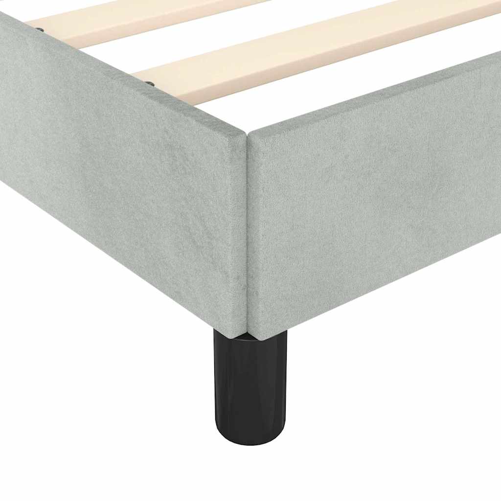 Bed Frame without Mattress Light Grey Queen Velvet