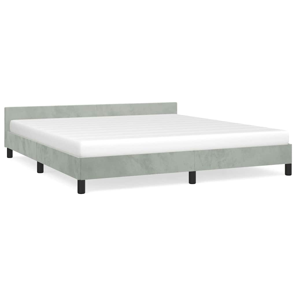 Bed Frame without Mattress Light Grey King Velvet
