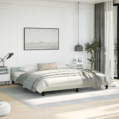 Bed Frame without Mattress Light Grey King Velvet