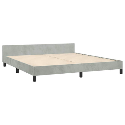 Bed Frame without Mattress Light Grey King Velvet