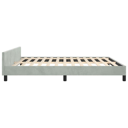 Bed Frame without Mattress Light Grey King Velvet