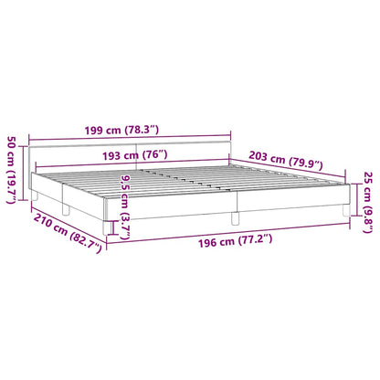 Bed Frame without Mattress Light Grey King Velvet