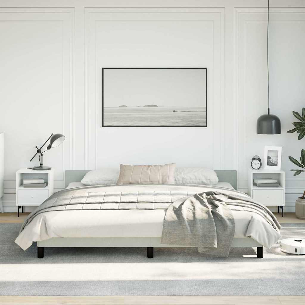 Bed Frame without Mattress Light Grey King Velvet