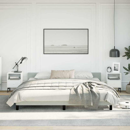Bed Frame without Mattress Light Grey King Velvet