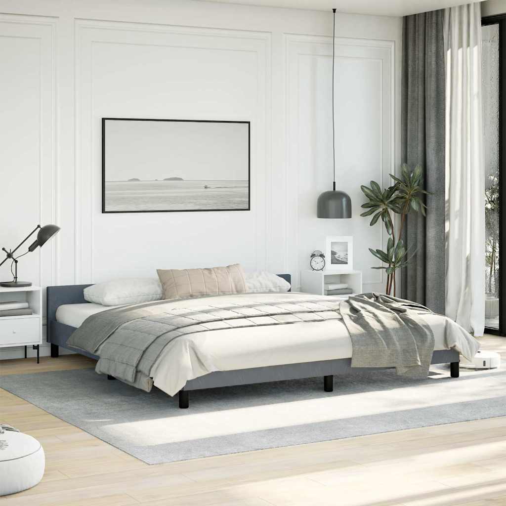 Bed Frame without Mattress Dark Grey King Velvet