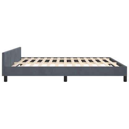 Bed Frame without Mattress Dark Grey King Velvet