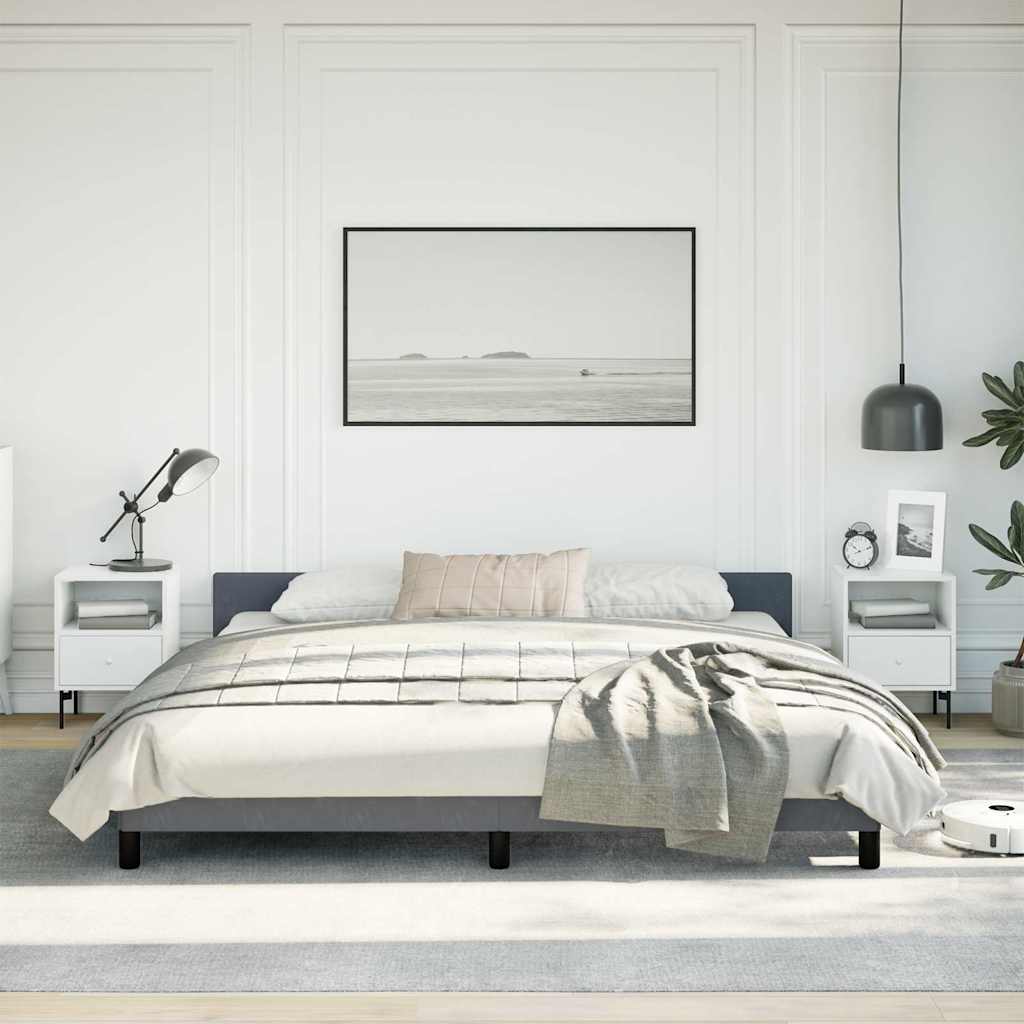Bed Frame without Mattress Dark Grey King Velvet