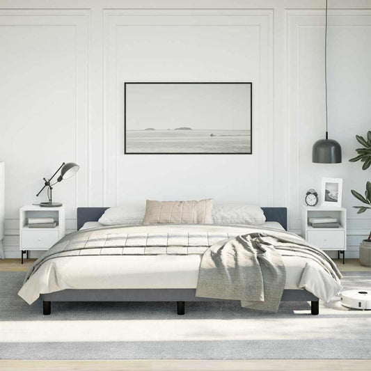 Bed Frame without Mattress Dark Grey King Velvet
