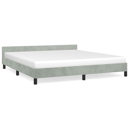 Bed Frame without Mattress Light Grey California King Velvet
