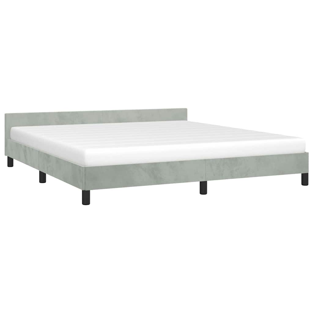 Bed Frame without Mattress Light Grey California King Velvet