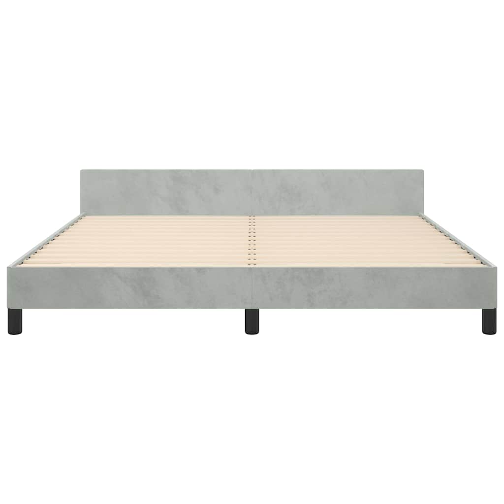 Bed Frame without Mattress Light Grey California King Velvet