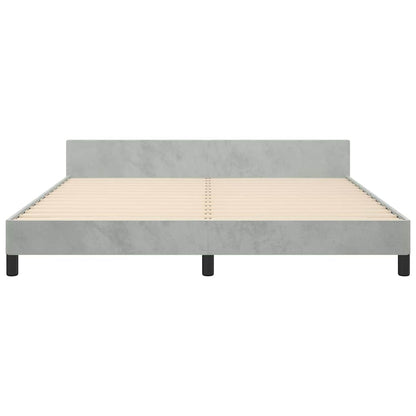 Bed Frame without Mattress Light Grey California King Velvet