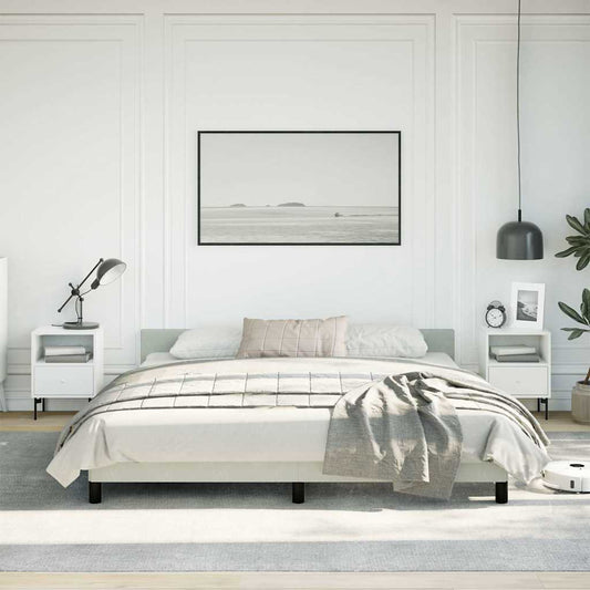 Bed Frame without Mattress Light Grey California King Velvet