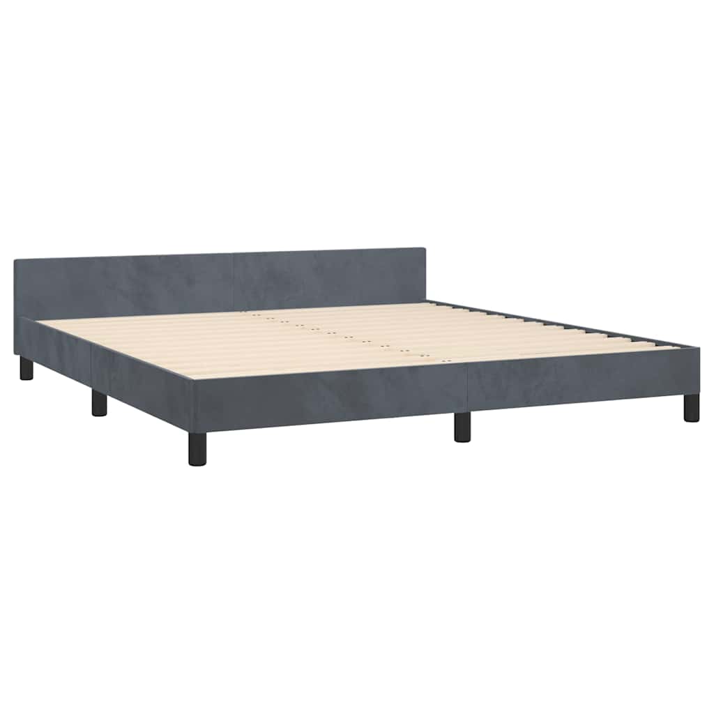 Bed Frame without Mattress Dark Grey California King Velvet