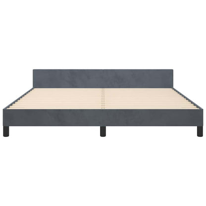 Bed Frame without Mattress Dark Grey California King Velvet