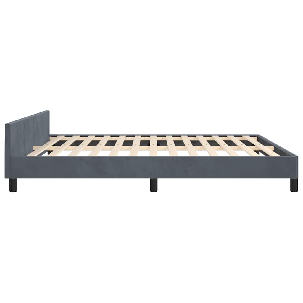 Bed Frame without Mattress Dark Grey California King Velvet