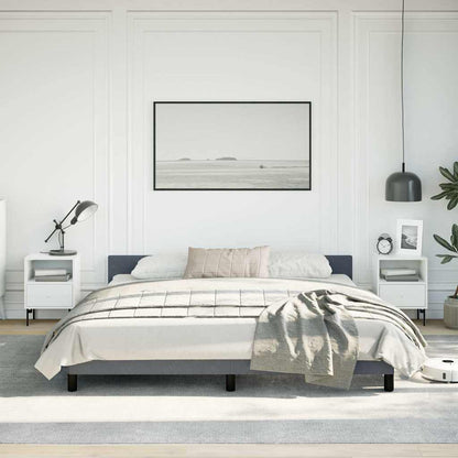 Bed Frame without Mattress Dark Grey California King Velvet