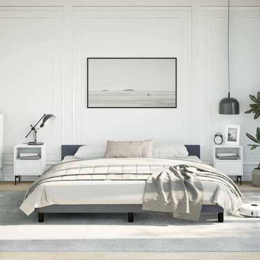 Bed Frame without Mattress Dark Grey California King Velvet