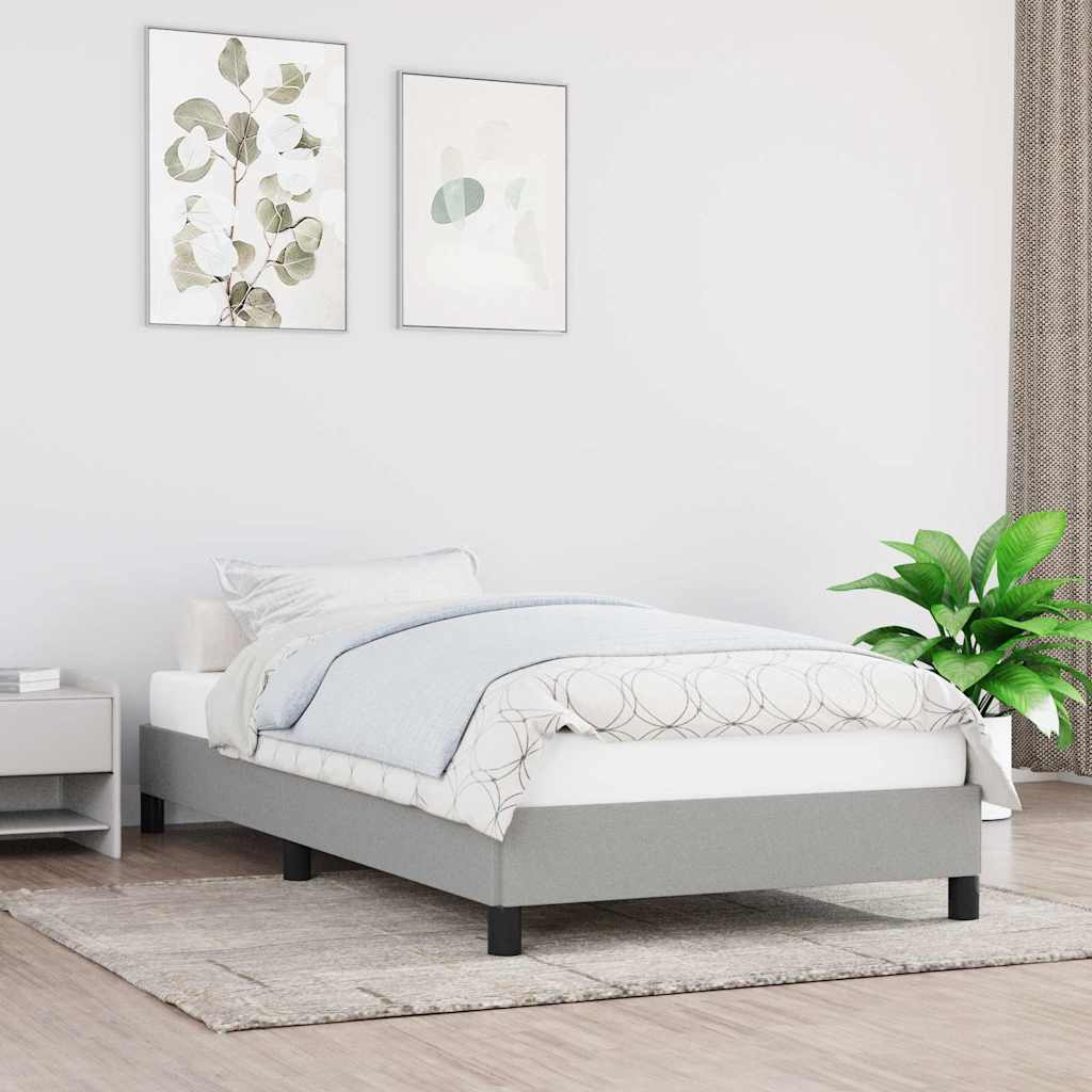 Bed Frame without Mattress Light Grey 90x190 cm Single Single Fabric