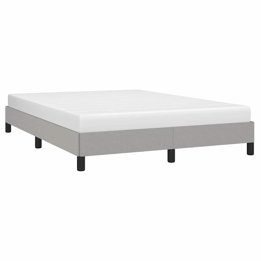 Bed Frame without Mattress Light Grey 135x190 cm Double Fabric