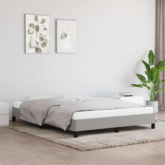 Bed Frame without Mattress Light Grey 135x190 cm Double Fabric