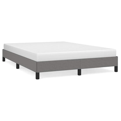 Bed Frame without Mattress Dark Grey 135x190 cm Double Fabric