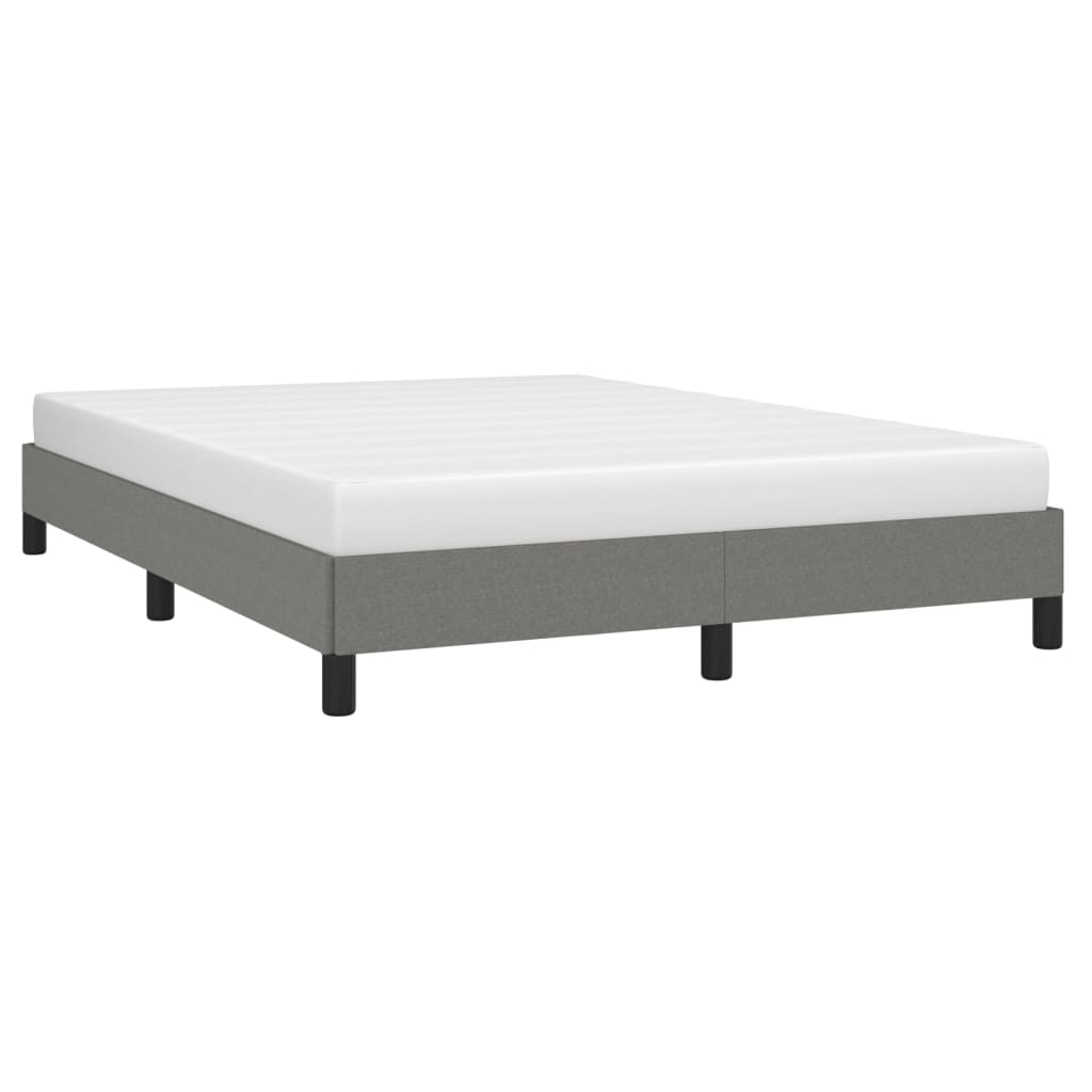 Bed Frame without Mattress Dark Grey 135x190 cm Double Double Fabric