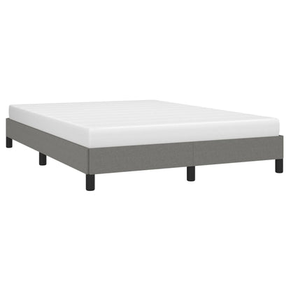 Bed Frame without Mattress Dark Grey 135x190 cm Double Double Fabric
