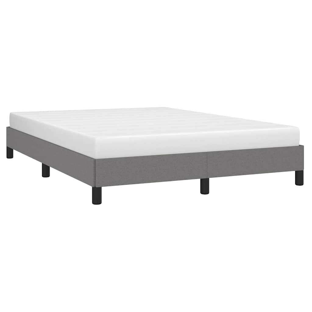 Bed Frame without Mattress Dark Grey 135x190 cm Double Fabric