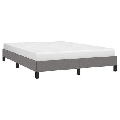 Bed Frame without Mattress Dark Grey 135x190 cm Double Fabric