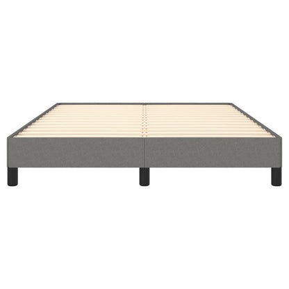 Bed Frame without Mattress Dark Grey 135x190 cm Double Double Fabric