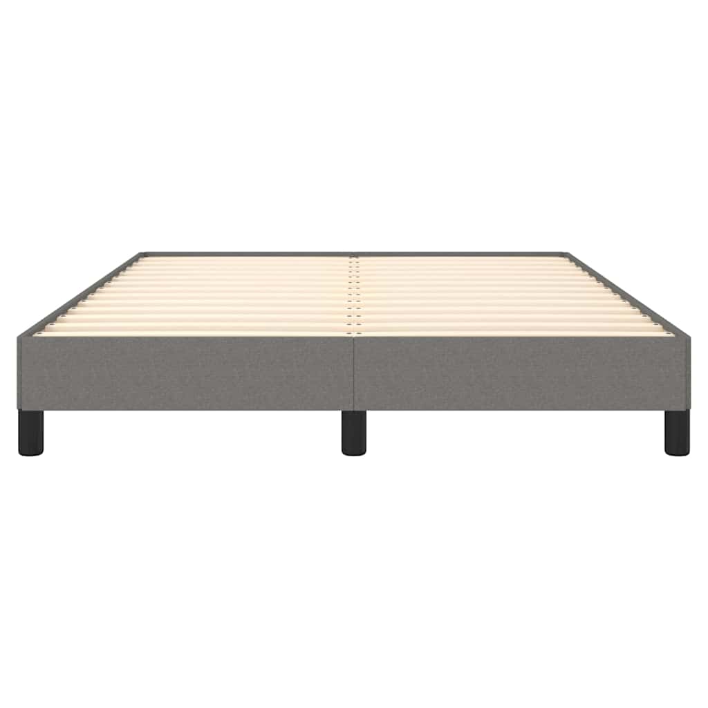 Bed Frame without Mattress Dark Grey 135x190 cm Double Fabric