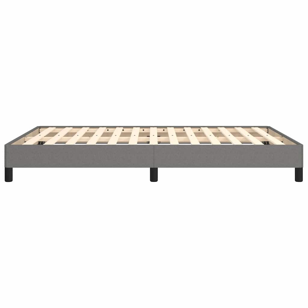 Bed Frame without Mattress Dark Grey 135x190 cm Double Fabric