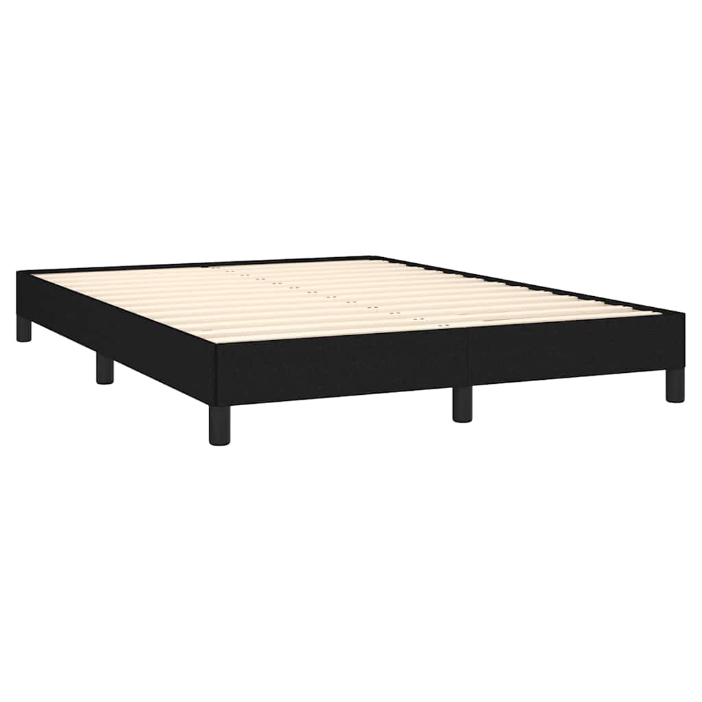 Bed Frame without Mattress Black 135x190 cm Double Fabric