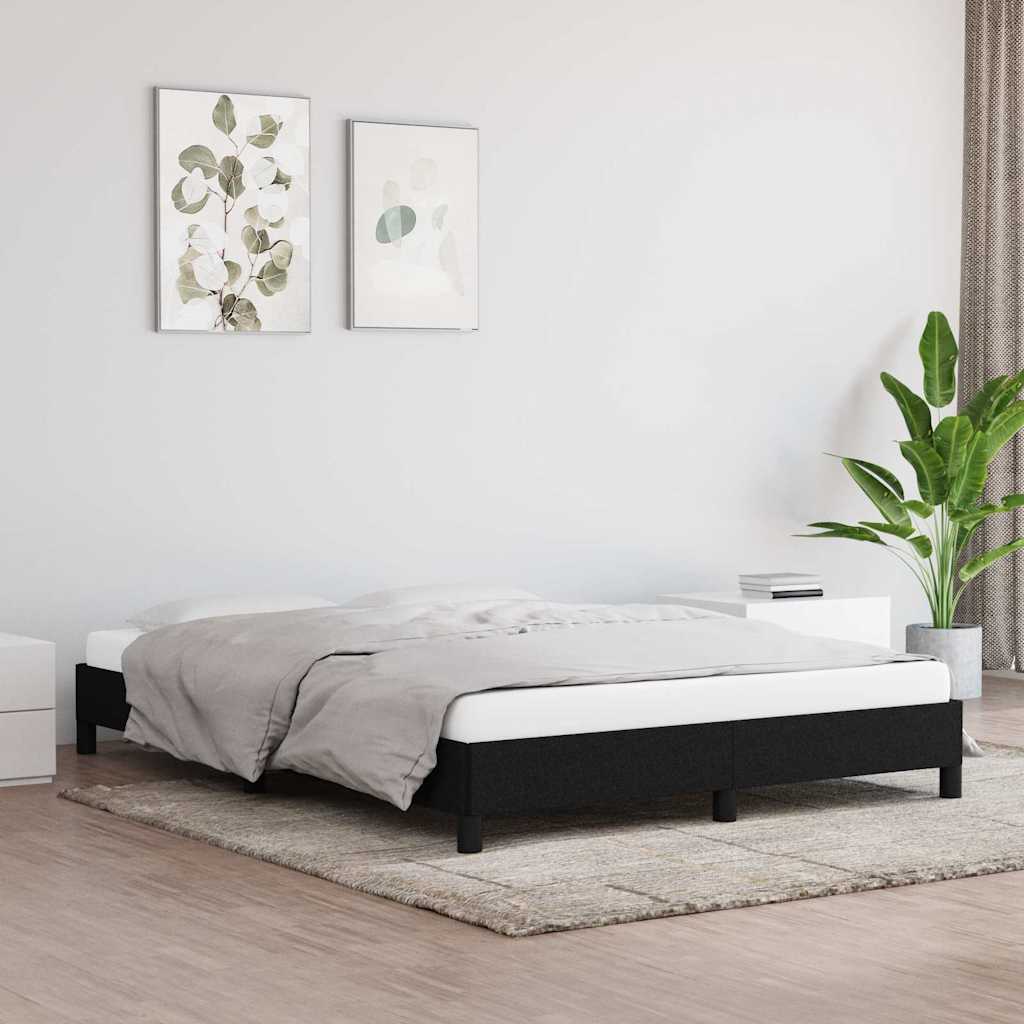 Bed Frame without Mattress Black 135x190 cm Double Fabric