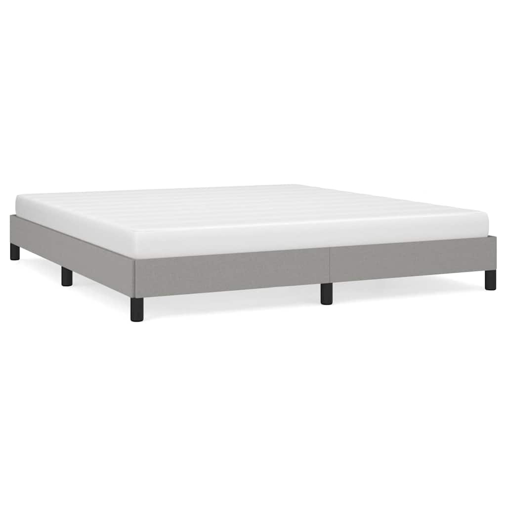 Bed Frame without Mattress Light Grey Super King Fabric