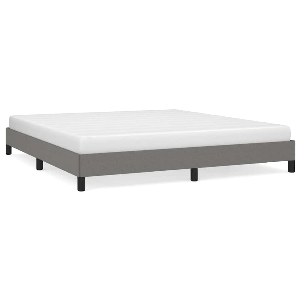 Bed Frame without Mattress Dark Grey Super King Fabric