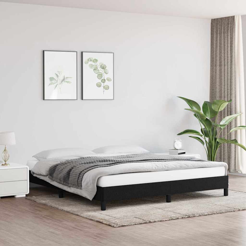 Bed Frame without Mattress Black 180x200 cm Super King Fabric