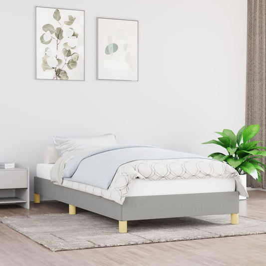 Bed Frame without Mattress Light Grey 90x190 cm Single Single Fabric