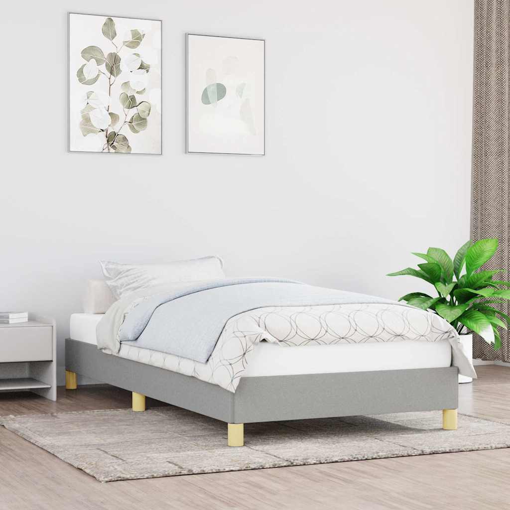 Bed Frame without Mattress Light Grey 90x190 cm Single Fabric