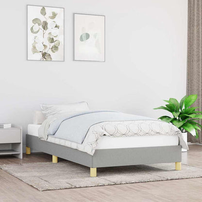 Bed Frame without Mattress Light Grey 90x190 cm Single Fabric
