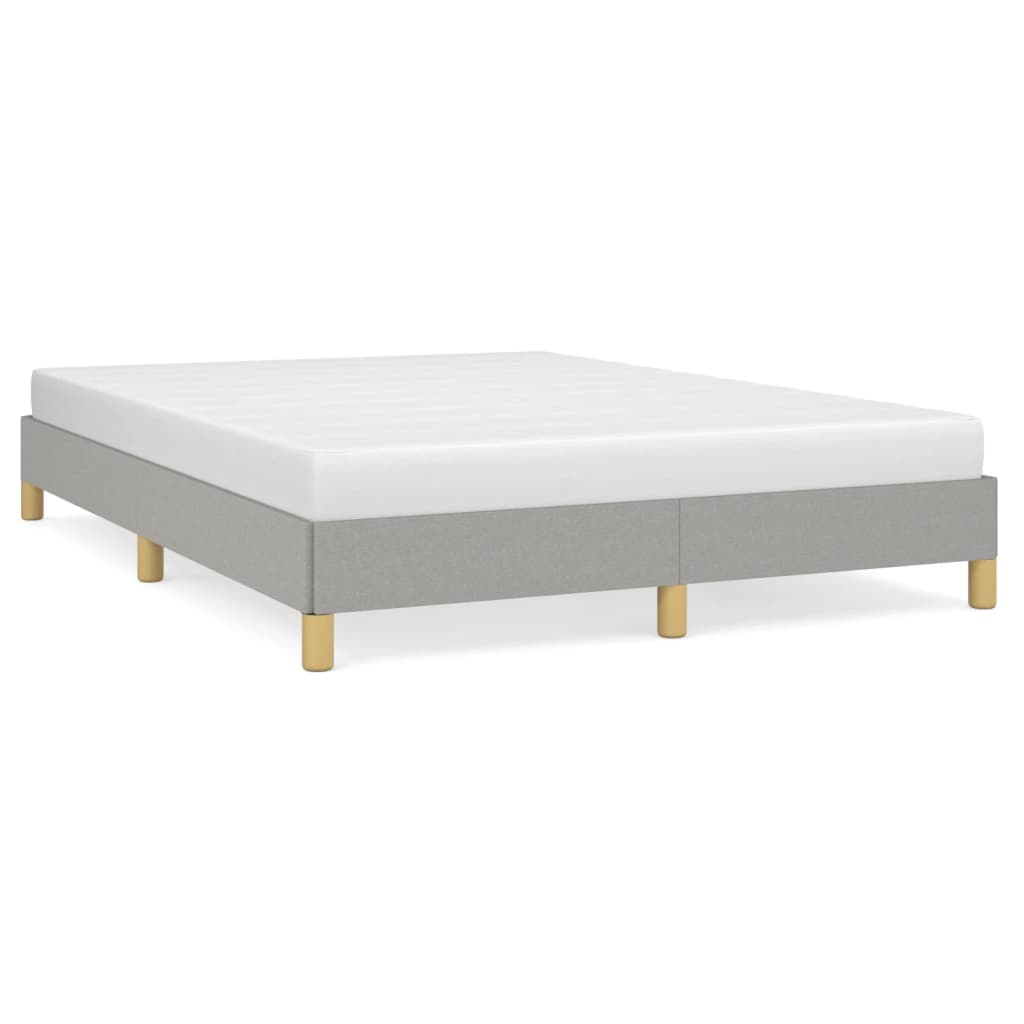 Bed Frame without Mattress Light Grey 135x190 cm Double Double Fabric