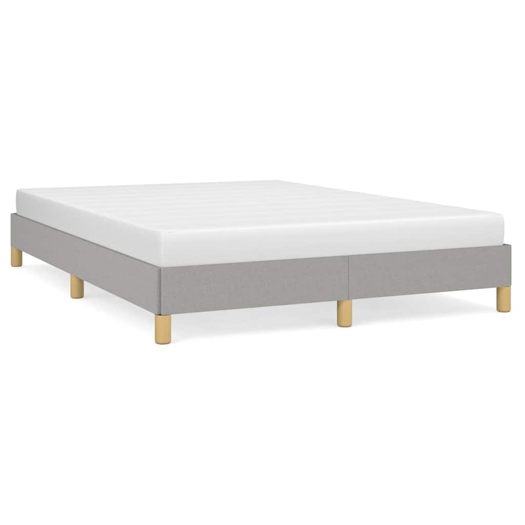 Bed Frame without Mattress Light Grey 135x190 cm Double Fabric