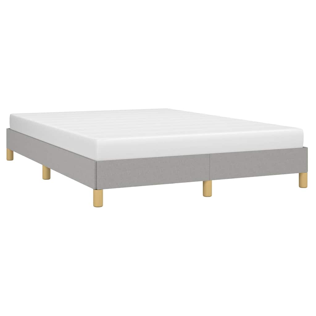 Bed Frame without Mattress Light Grey 135x190 cm Double Fabric