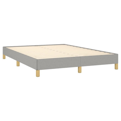 Bed Frame without Mattress Light Grey 135x190 cm Double Double Fabric