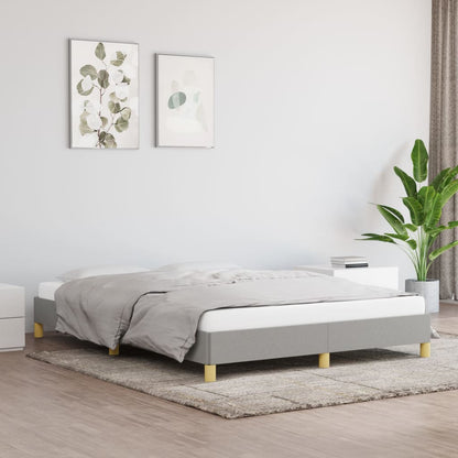 Bed Frame without Mattress Light Grey 135x190 cm Double Double Fabric