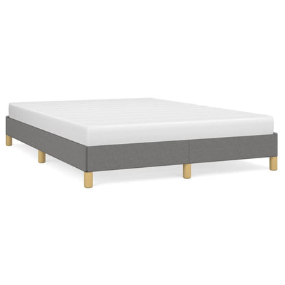Bed Frame without Mattress Dark Grey 135x190 cm Double Double Fabric