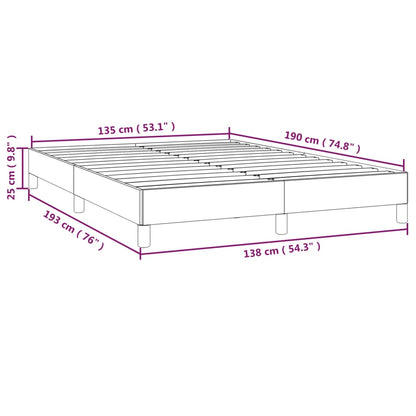 Bed Frame without Mattress Dark Grey 135x190 cm Double Double Fabric