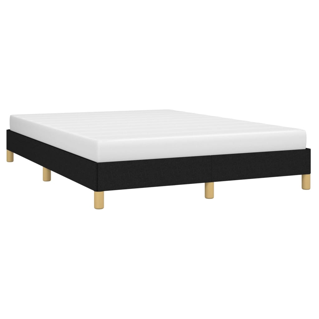 Bed Frame without Mattress Black 135x190 cm Double Double Fabric